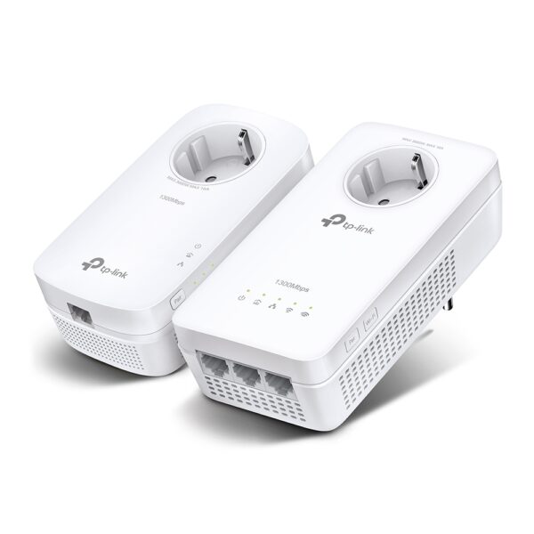 TL-WPA8631P-KIT TP-LINK TL-WPA8631P, Powerline Adapter, Wi-Fi Extender, AV1300, Dual Band Wi-Fi, Ενίσχυση Wi-Fi, Gigabit Ethernet, Ενσωματωμένη πρίζα